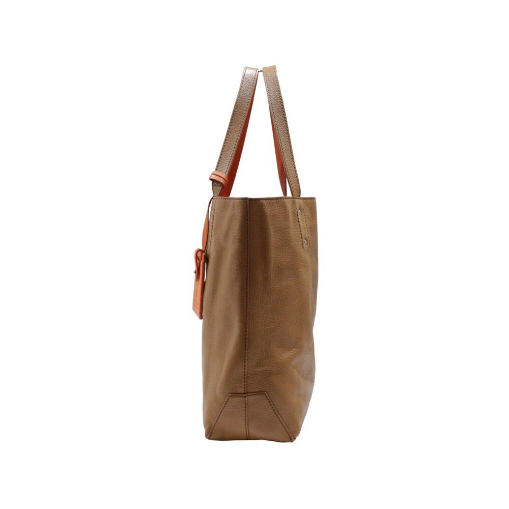BURBERRY BLACK LABEL reversible tote bag brown orange Camel Tan leather handbag - Picture 3 of 7